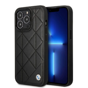 BMW iPhone 14 Pro hoesje - Quilted - Zwart - productfoto