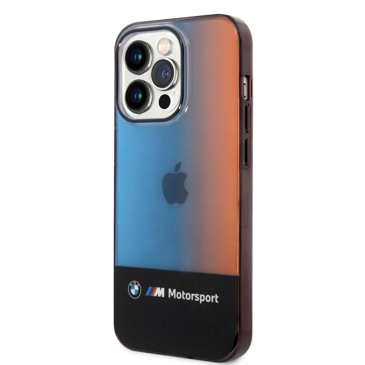 BMW iPhone 14 Pro hoesje - IML - Fading Tricolor - Zwart - detail 1