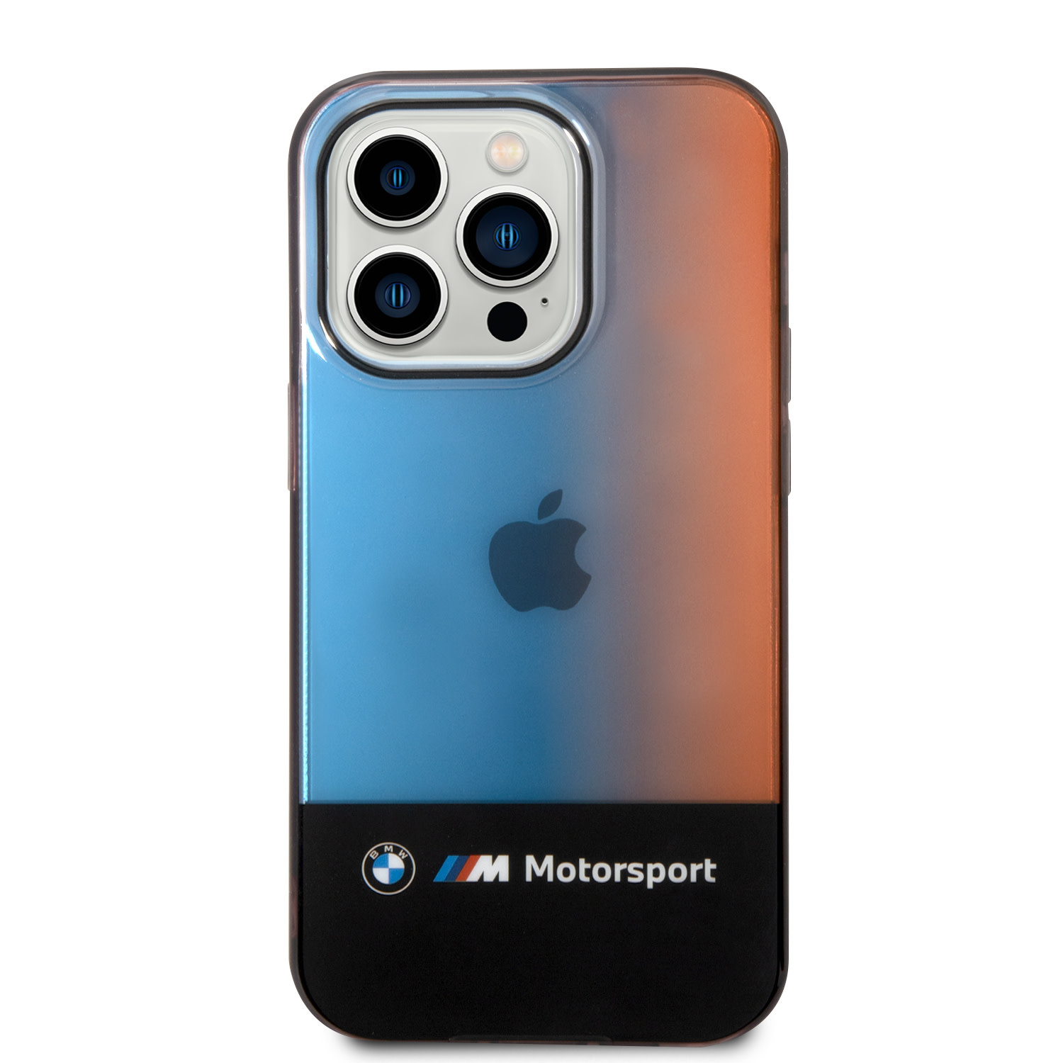 BMW iPhone 14 Pro hoesje - IML - Fading Tricolor - Zwart - detail 2