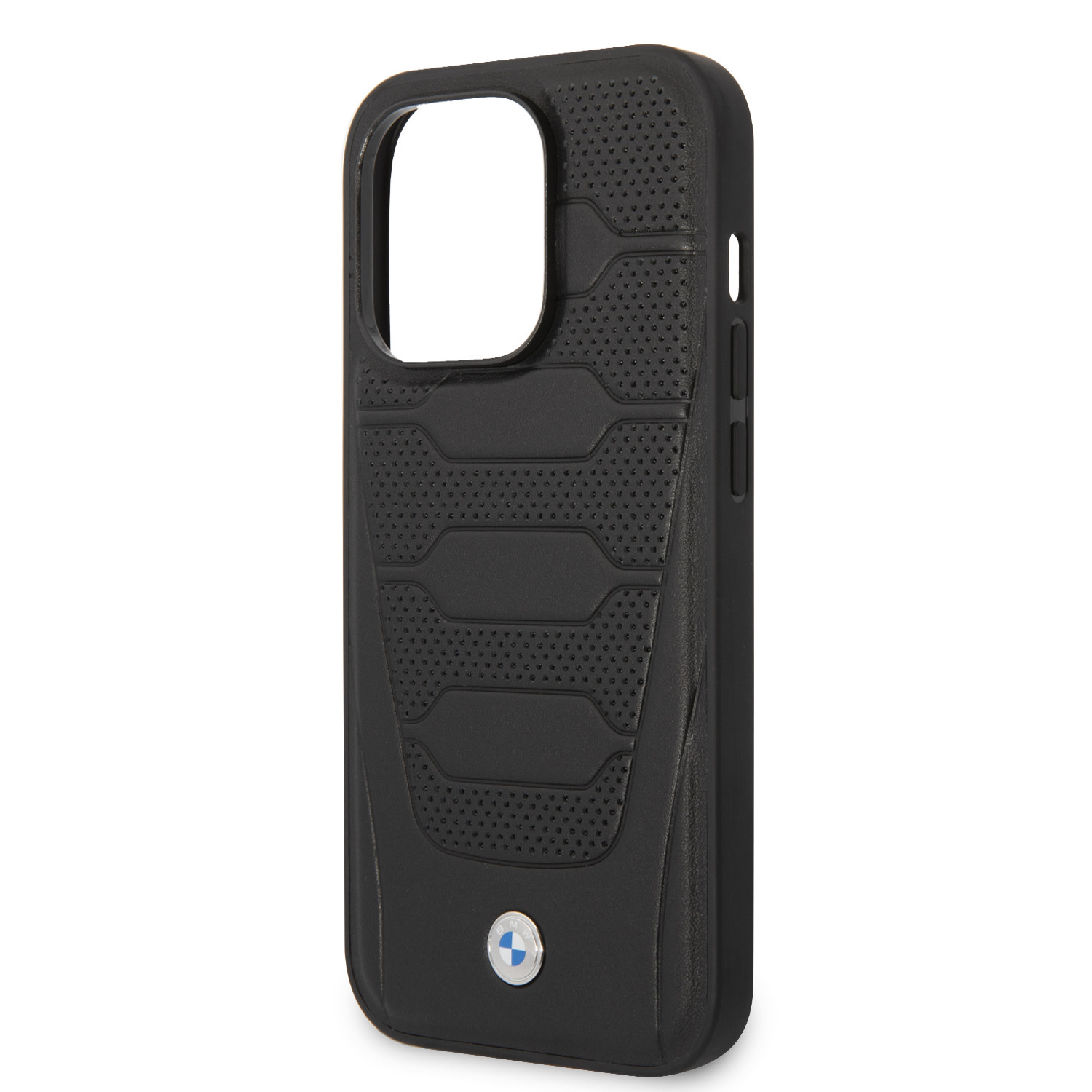 BMW iPhone 14 Pro hoesje - Red Leather Signature - Perforated Seats Design - Zwart - detail 5