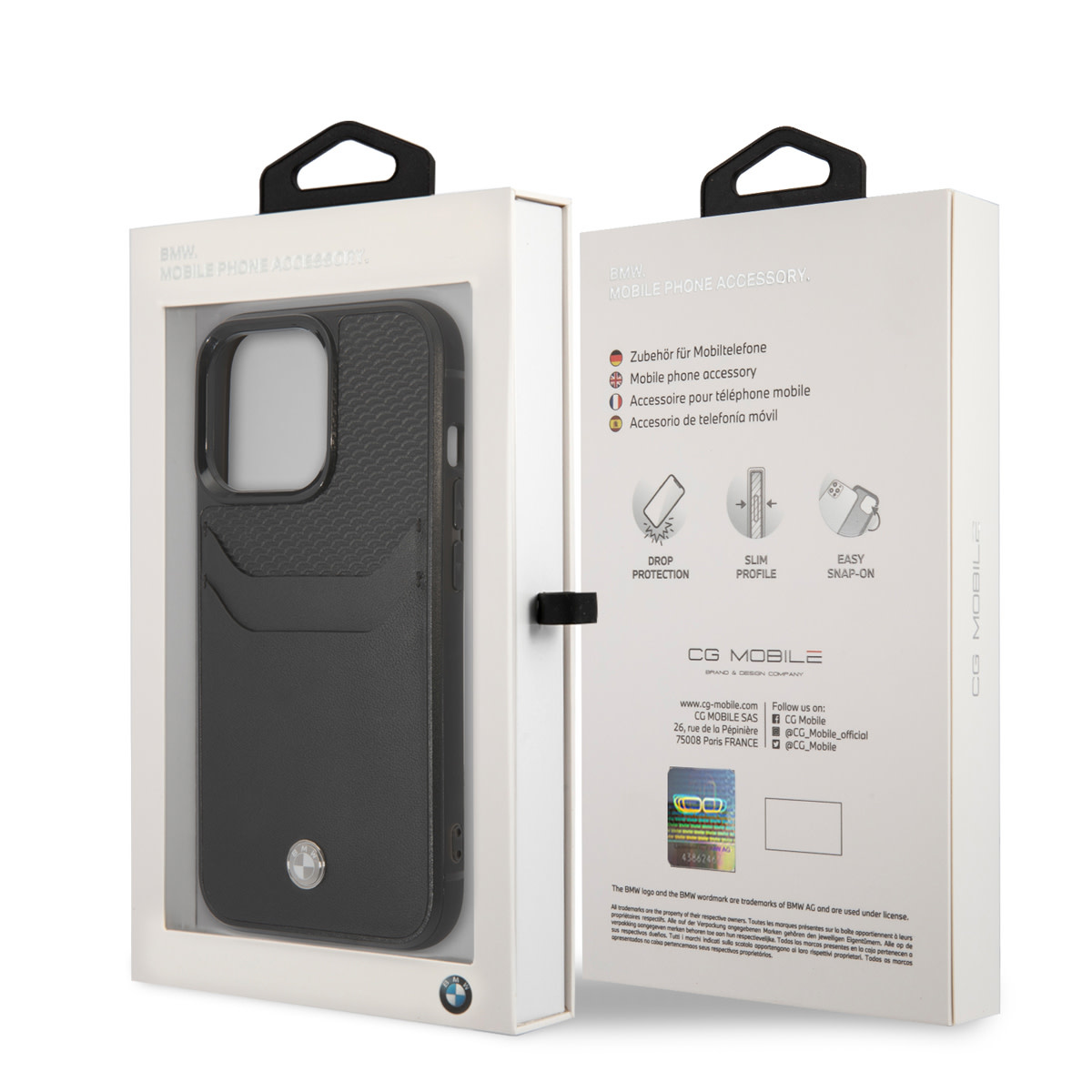 BMW iPhone 14 Pro hoesje - Card holder - Zwart - detail 9