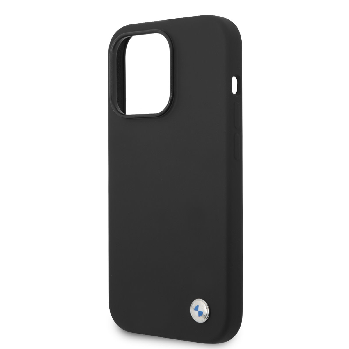 BMW iPhone 14 Pro Silicone hoesje - Metal Logo - Zwart - detail 7