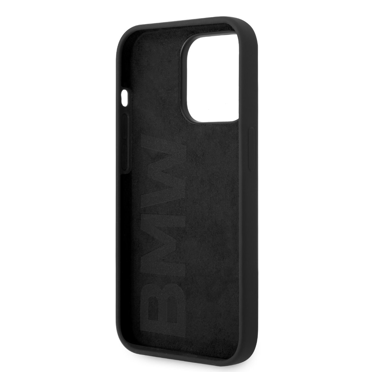 BMW iPhone 14 Pro Silicone hoesje - Metal Logo - Zwart - detail 8