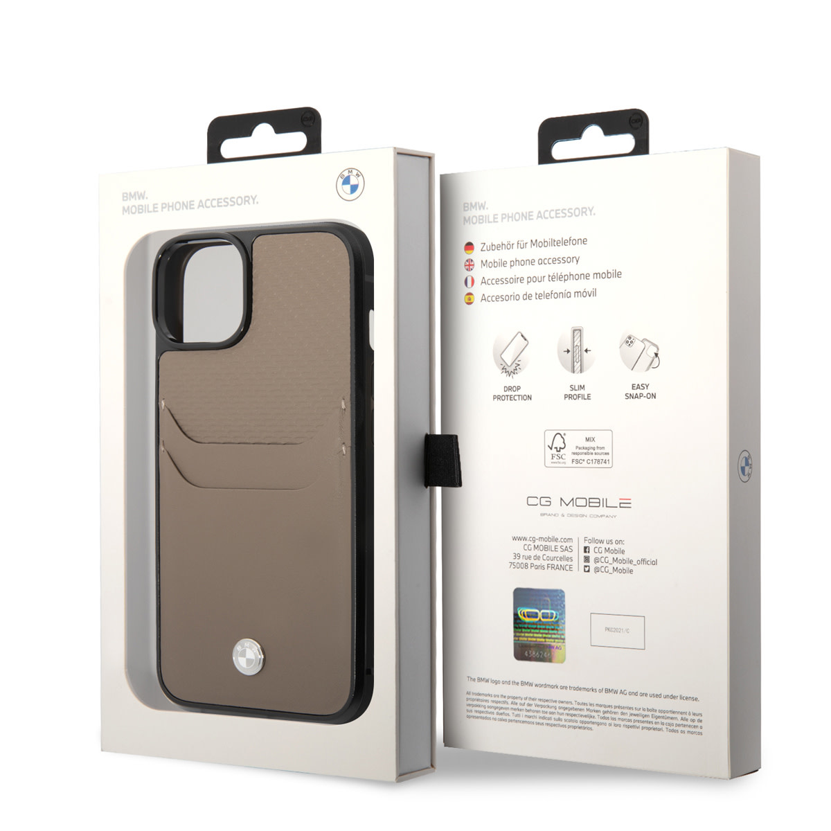 BMW iPhone 14 Plus hoesje - Card holder - Taupe - detail 10