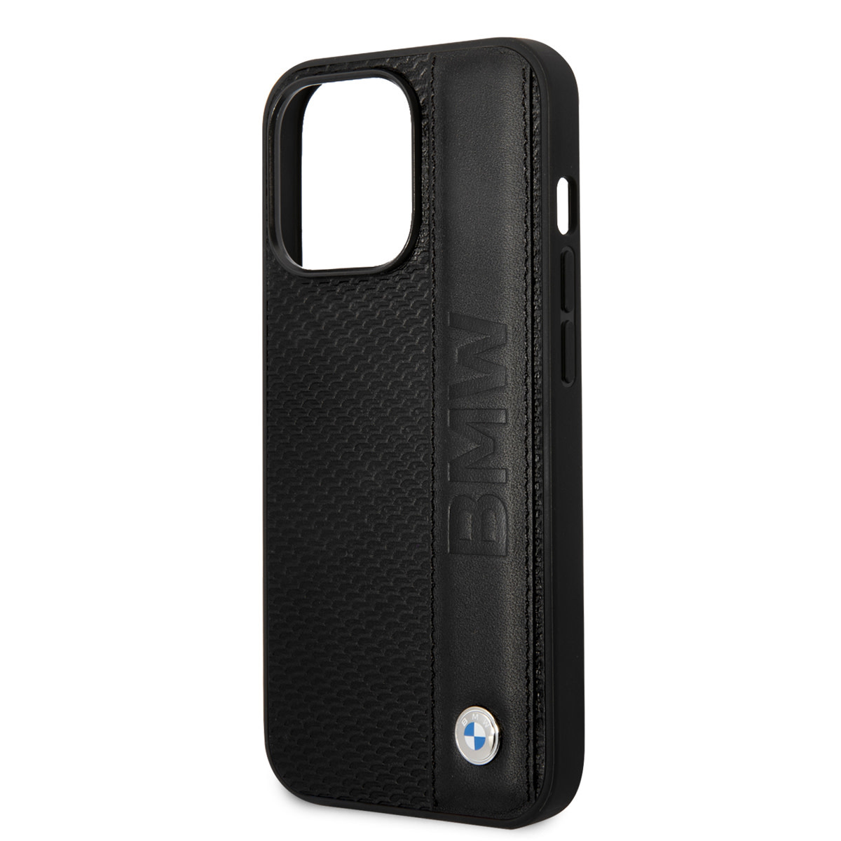 BMW iPhone 14 Pro Max hoesje - Textured & Logo Stripe - Zwart - detail 8