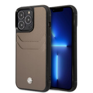 BMW iPhone 14 Pro Max hoesje - Card holder - Taupe - productfoto