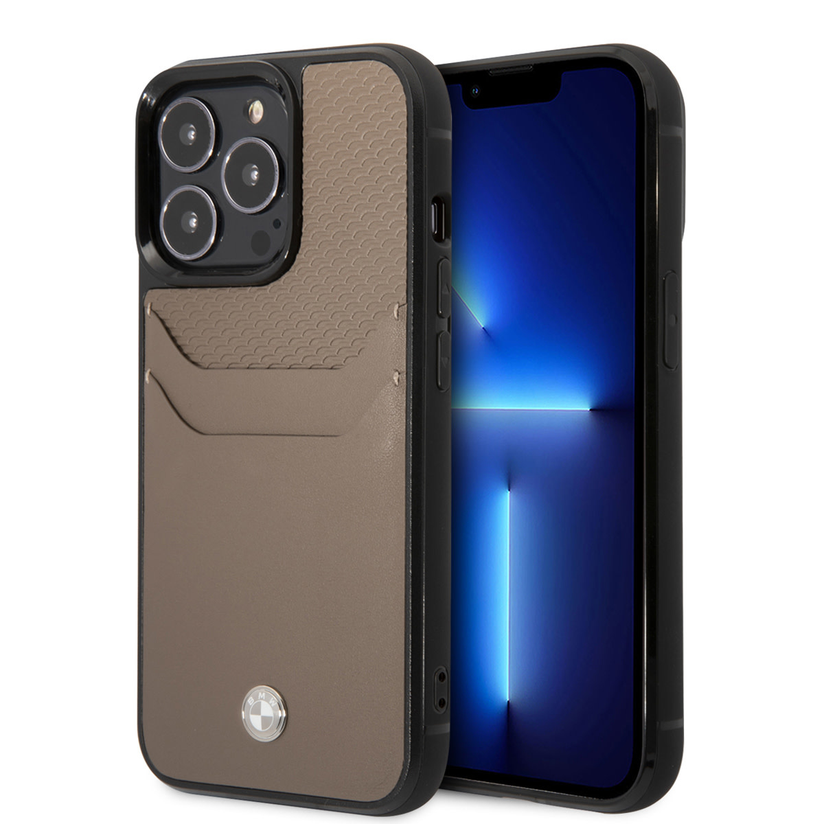 BMW iPhone 14 Pro Max hoesje - Card holder - Taupe - productfoto