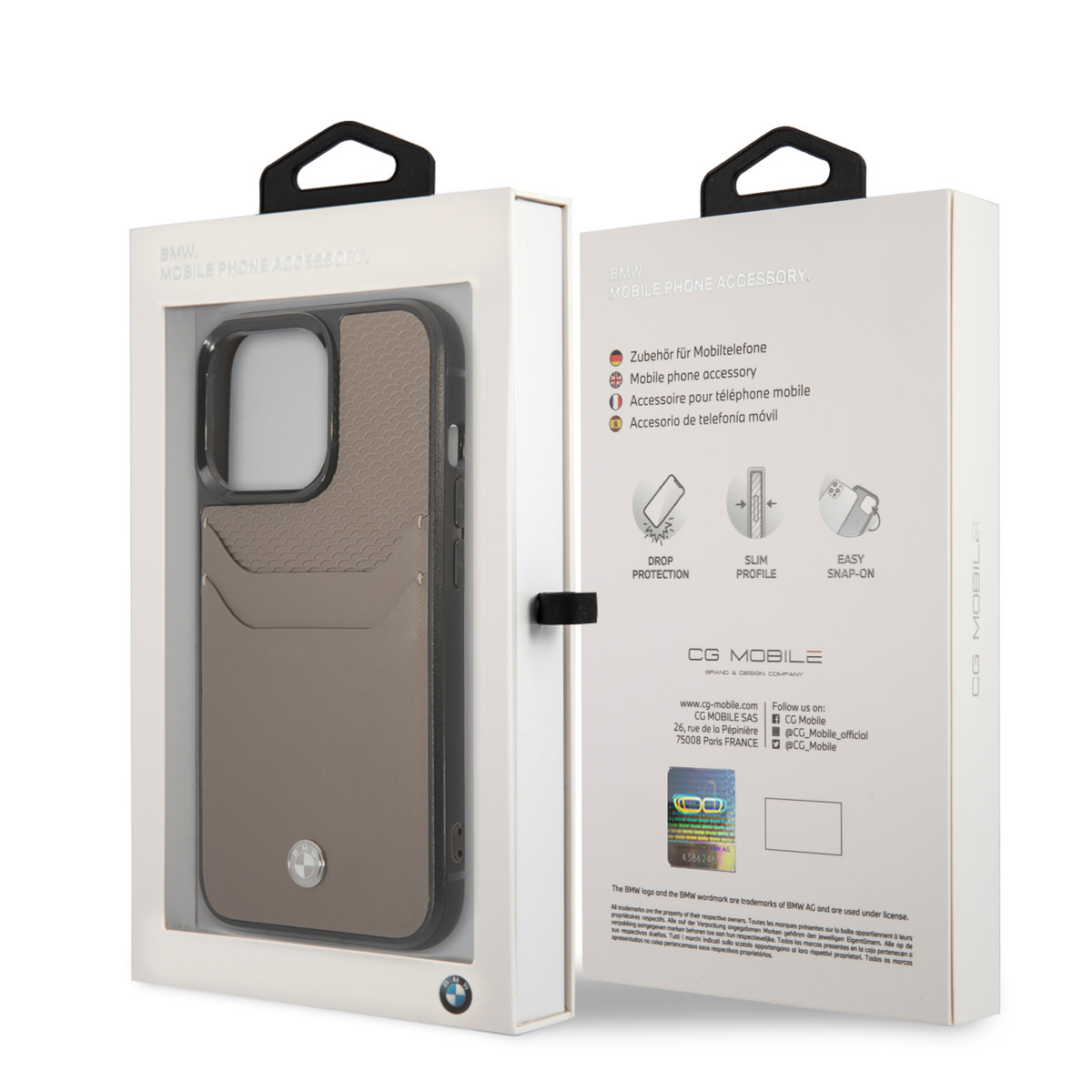 BMW iPhone 14 Pro Max hoesje - Card holder - Taupe - detail 6