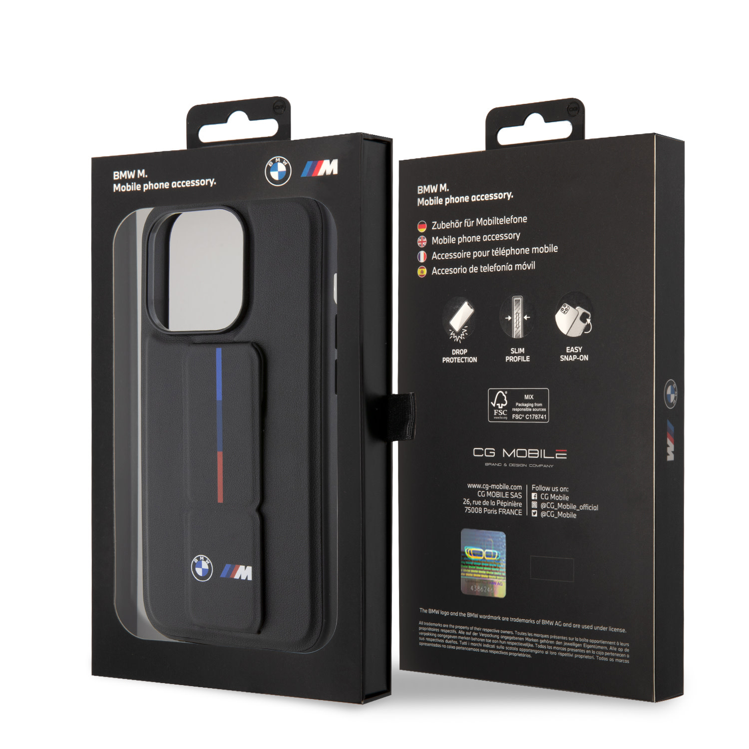 BMW iPhone 15 Pro hoesje - Tricolor Gripstand - Zwart - detail 7