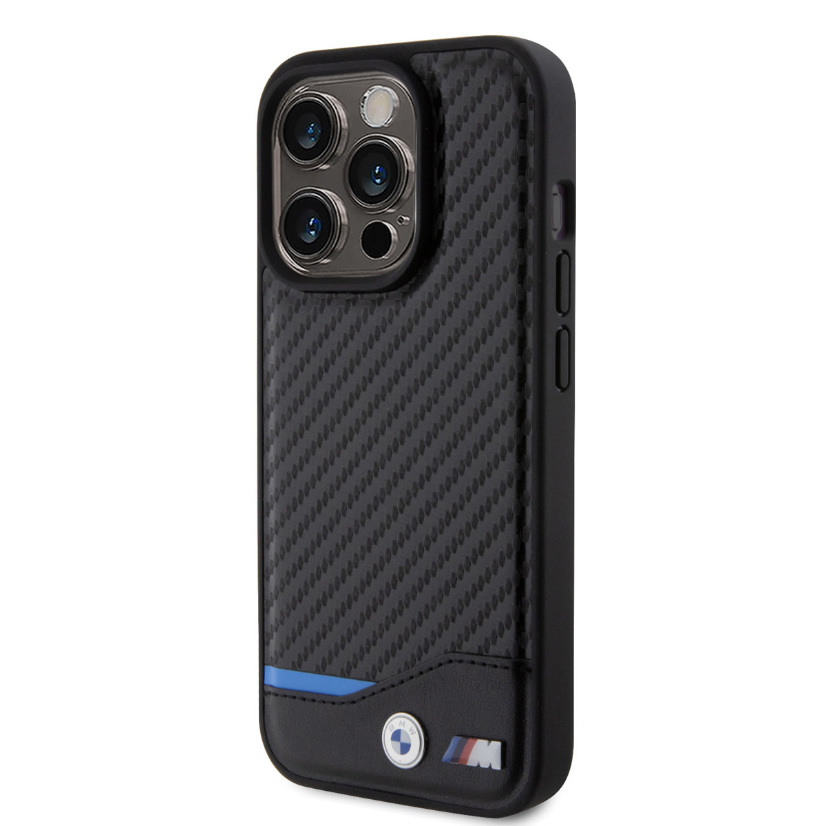 BMW iPhone 15 Pro Hardcase hoesje - Carbon - Zwart - detail 1