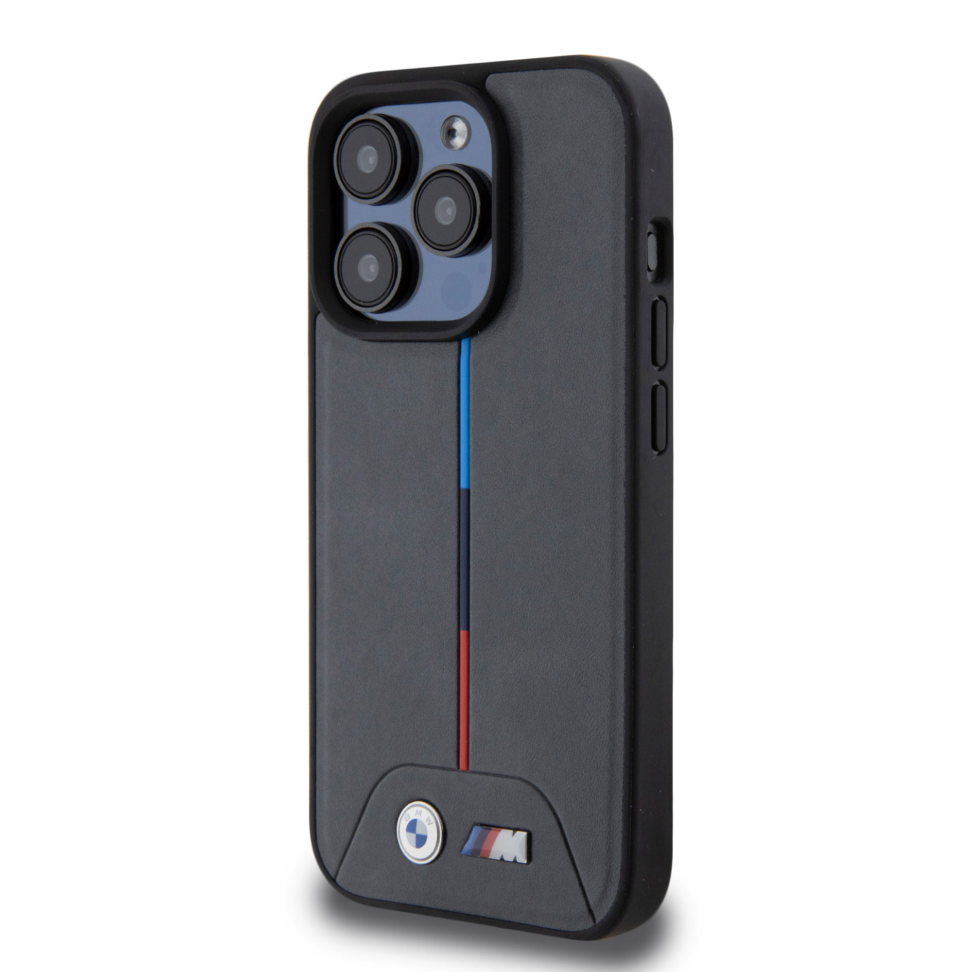 BMW iPhone 15 Pro hoesje - Quilted Tricolor Pattern - Grijs - detail 1