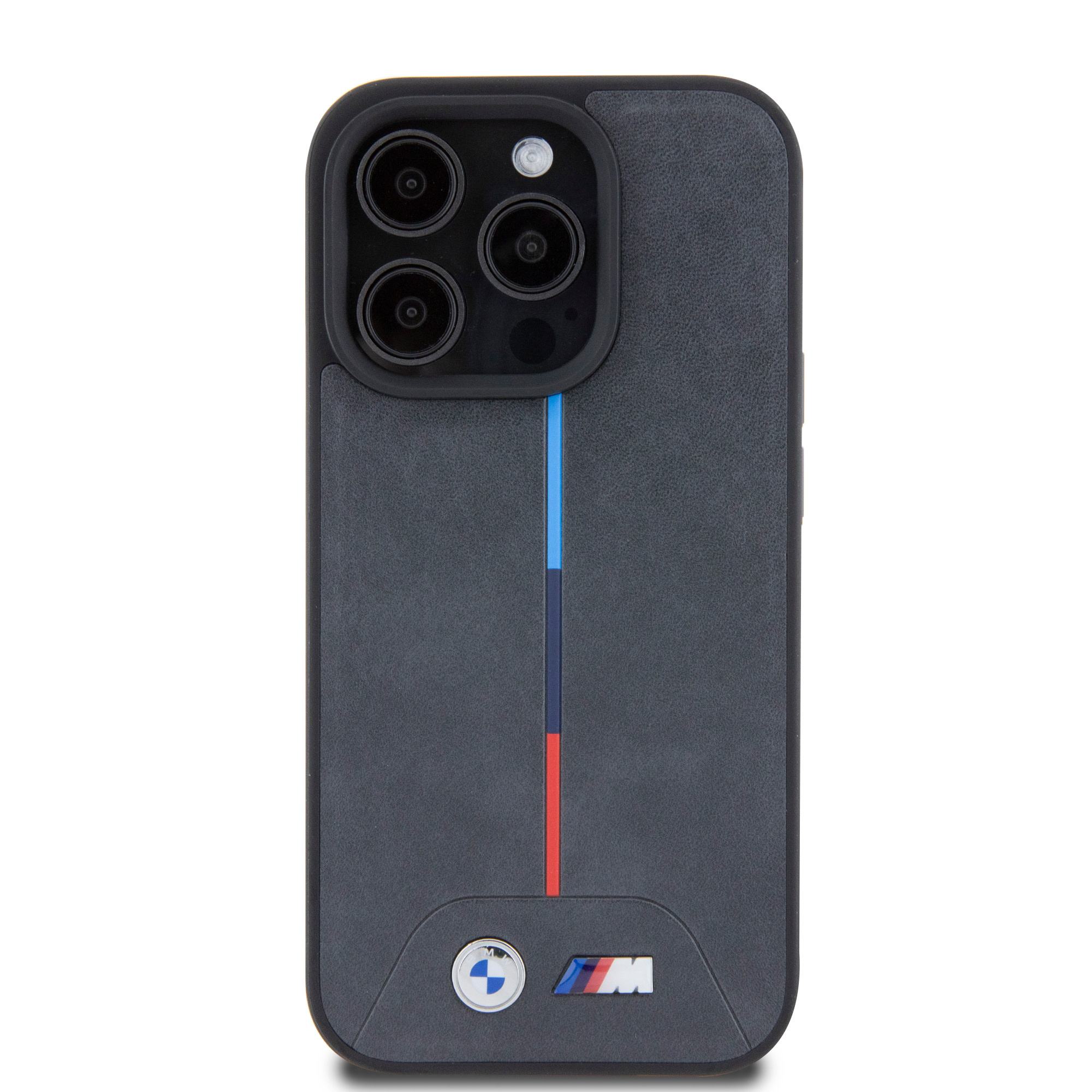 BMW iPhone 15 Pro hoesje - Quilted Tricolor Pattern - Grijs - detail 3