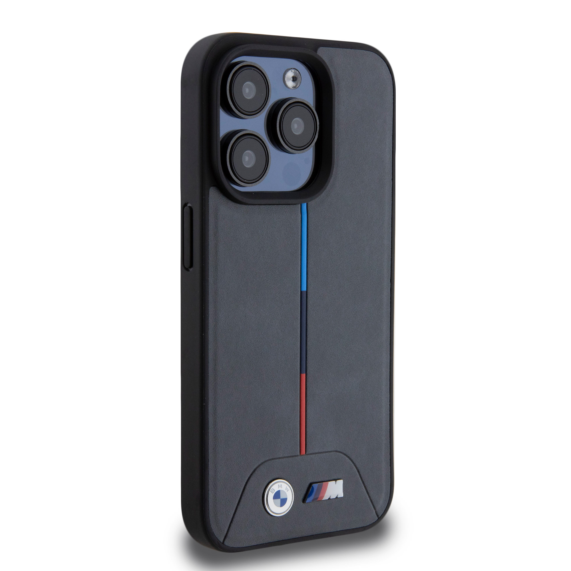BMW iPhone 15 Pro hoesje - Quilted Tricolor Pattern - Grijs - detail 2