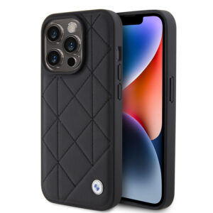 BMW iPhone 15 Pro hoesje - Quilted Pattern - Zwart - productfoto