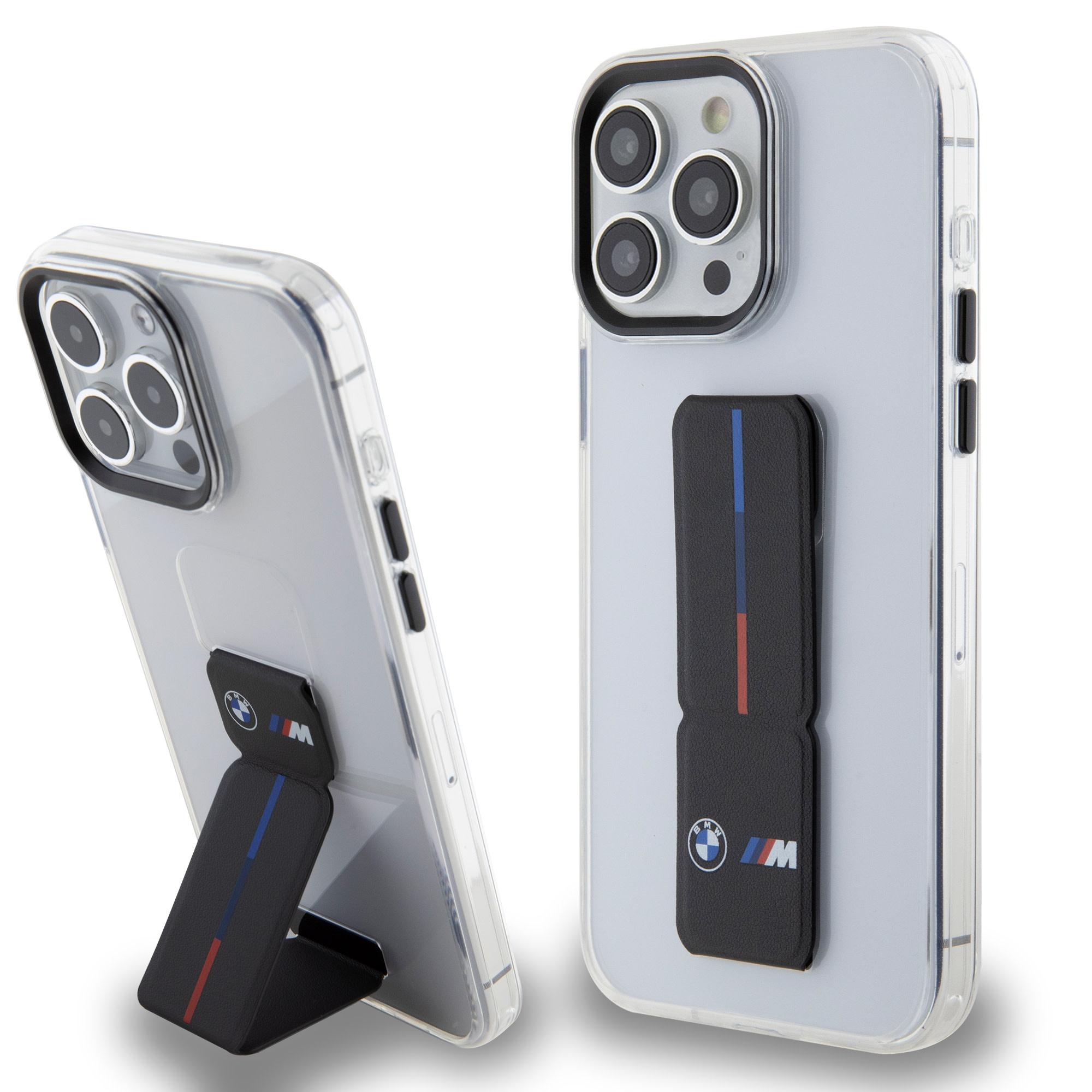 BMW iPhone 15 Pro hoesje - Gripstand - Transparant - productfoto