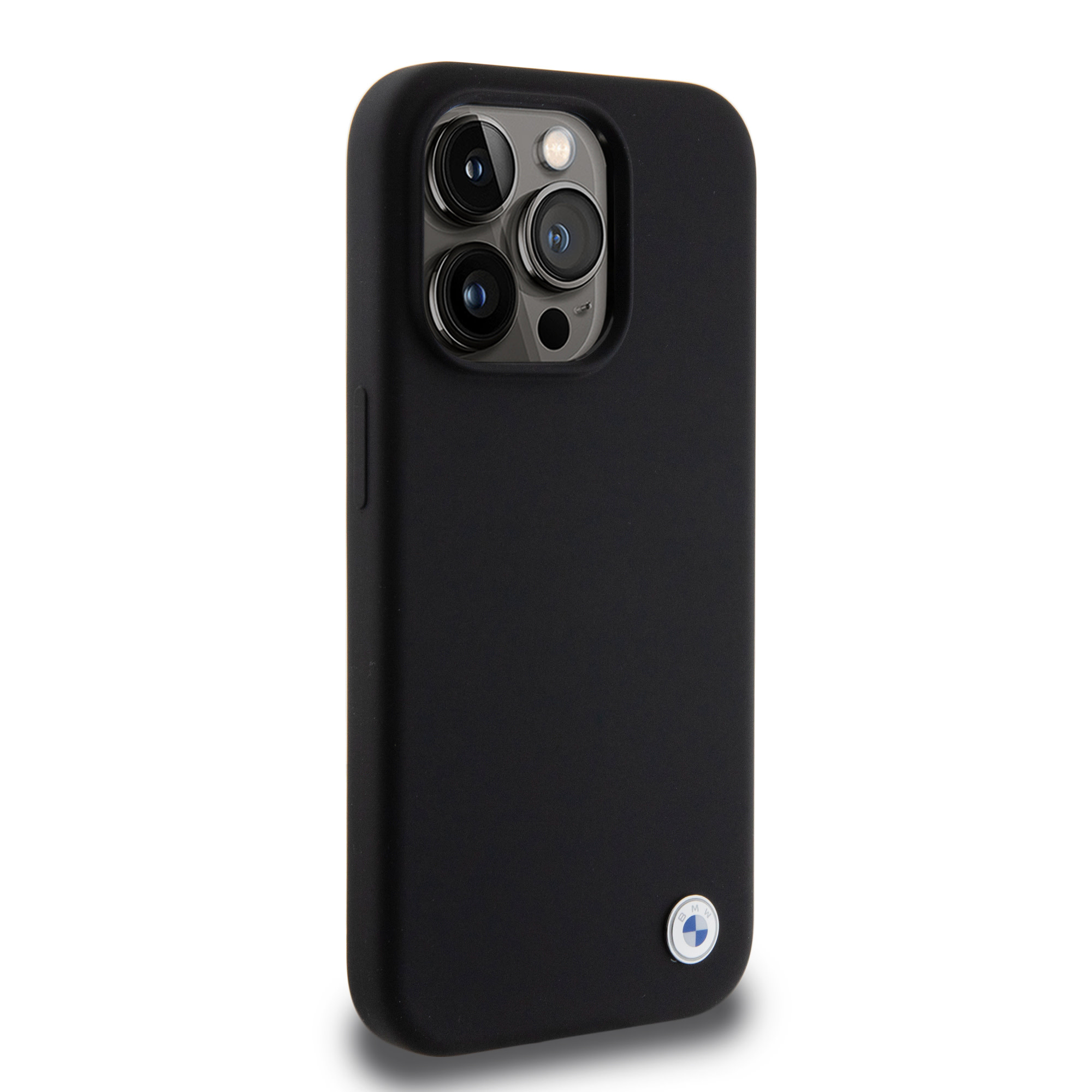 BMW iPhone 15 Pro hoesje - Metal Logo - Zwart - detail 3