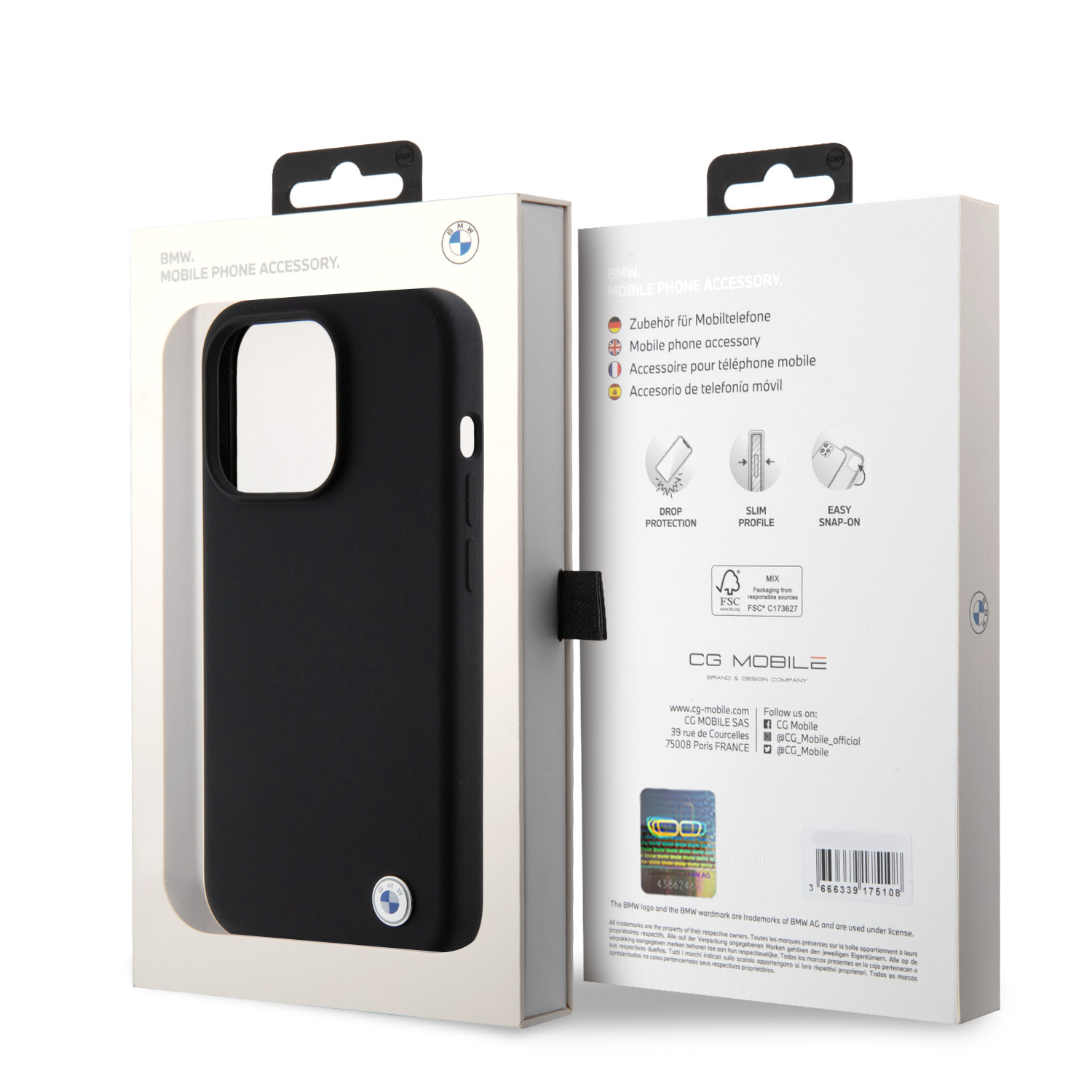 BMW iPhone 15 Pro hoesje - Metal Logo - Zwart - detail 7