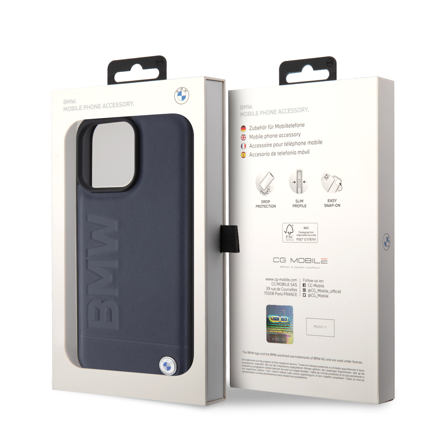 BMW iPhone 15 Pro hoesje - Hot Stamp Pattern - Donkerblauw - detail 7