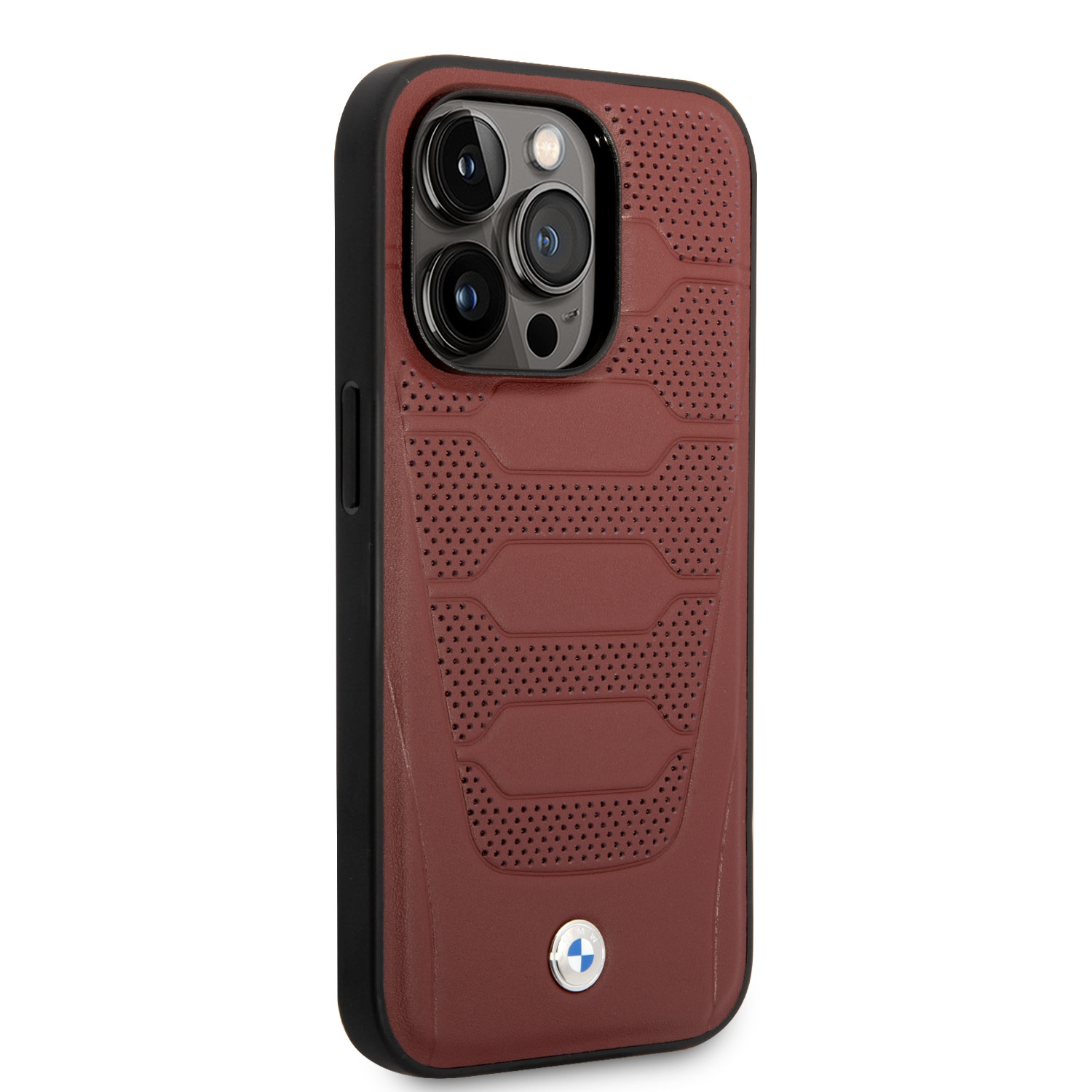 BMW iPhone 14 Pro Max hoesje - Red Leather Signature - Perforated Seats Design - Rood - detail 3