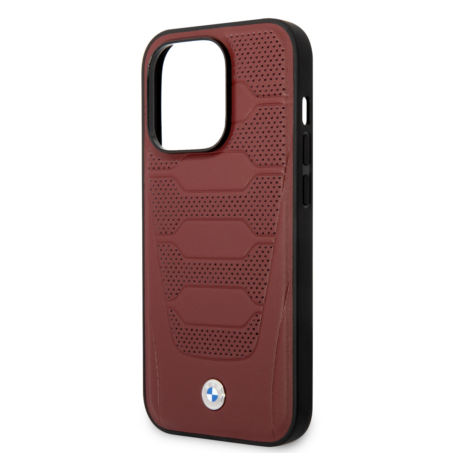 BMW iPhone 14 Pro Max hoesje - Red Leather Signature - Perforated Seats Design - Rood - detail 5