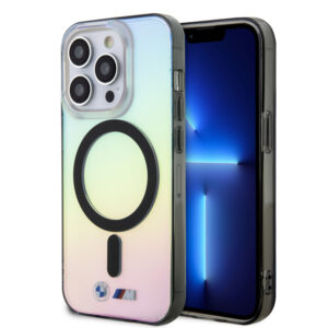 BMW iPhone 15 Pro hoesje - Magsafe - Iridescent Design - Transparant - productfoto