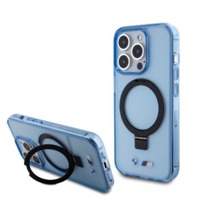 BMW iPhone 15 Pro hoesje - Magsafe - IML Ring Stand - Blauw - productfoto