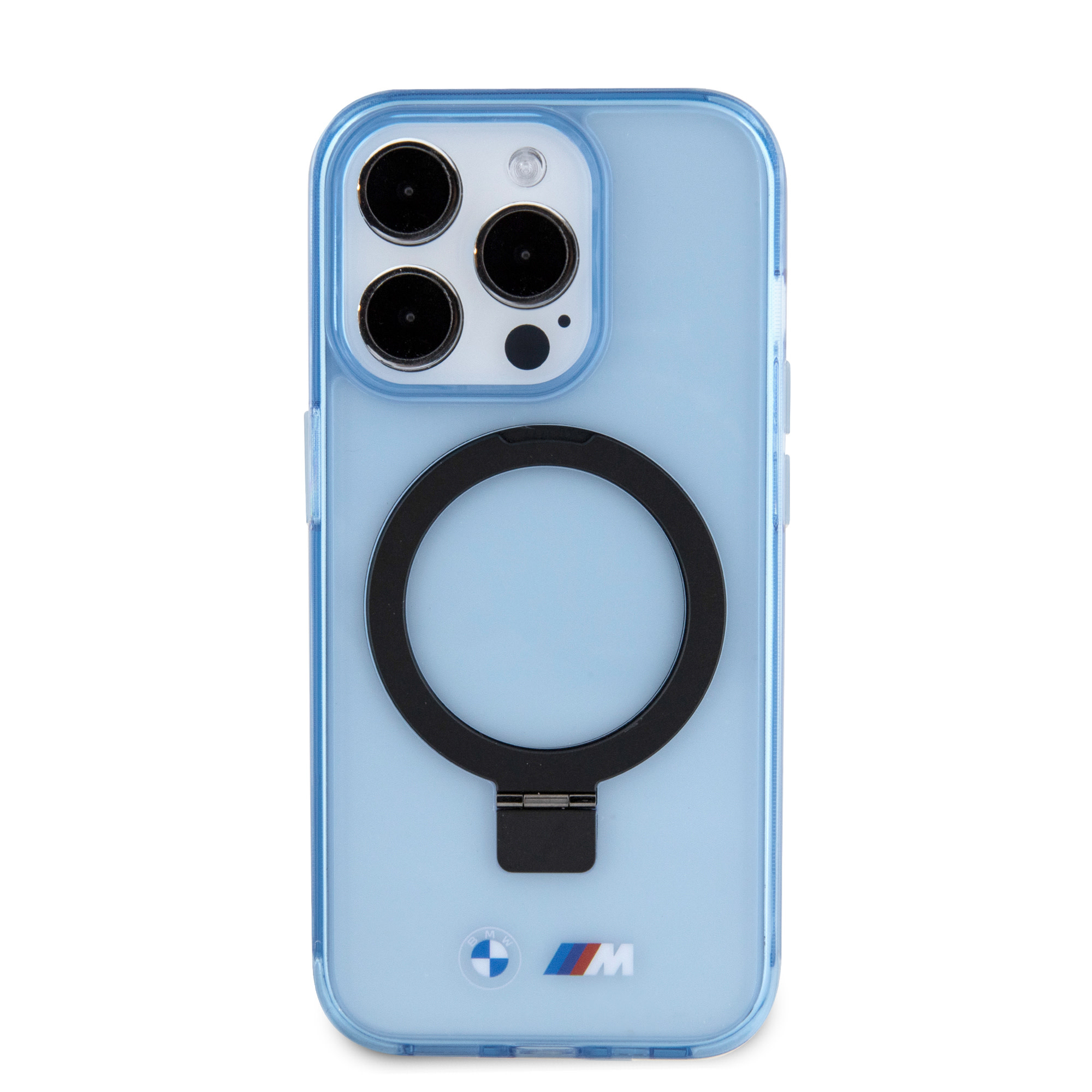 BMW iPhone 15 Pro hoesje - Magsafe - IML Ring Stand - Blauw - detail 3