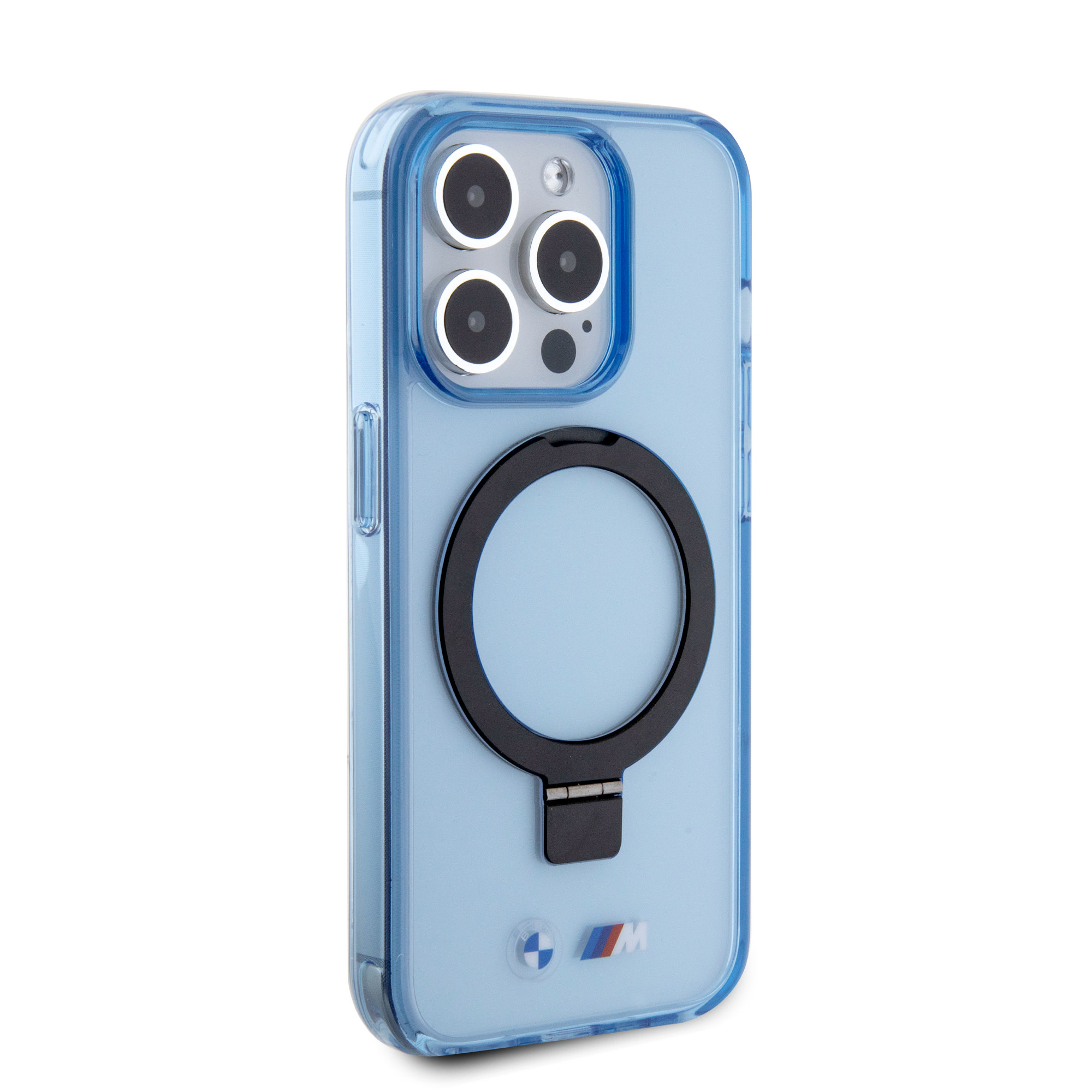 BMW iPhone 15 Pro hoesje - Magsafe - IML Ring Stand - Blauw - detail 2