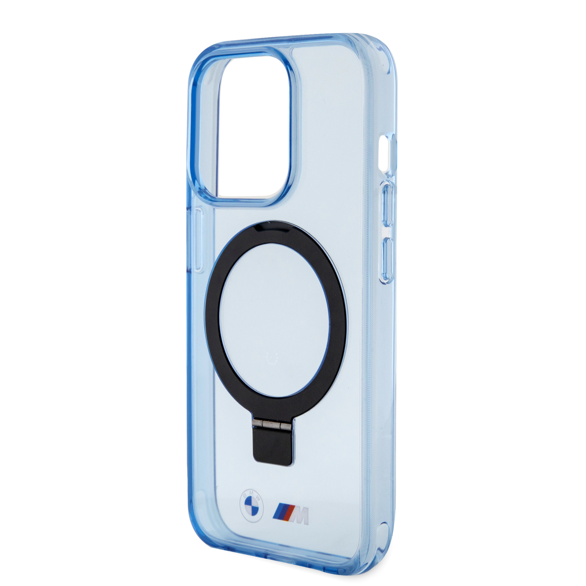 BMW iPhone 15 Pro hoesje - Magsafe - IML Ring Stand - Blauw - detail 5