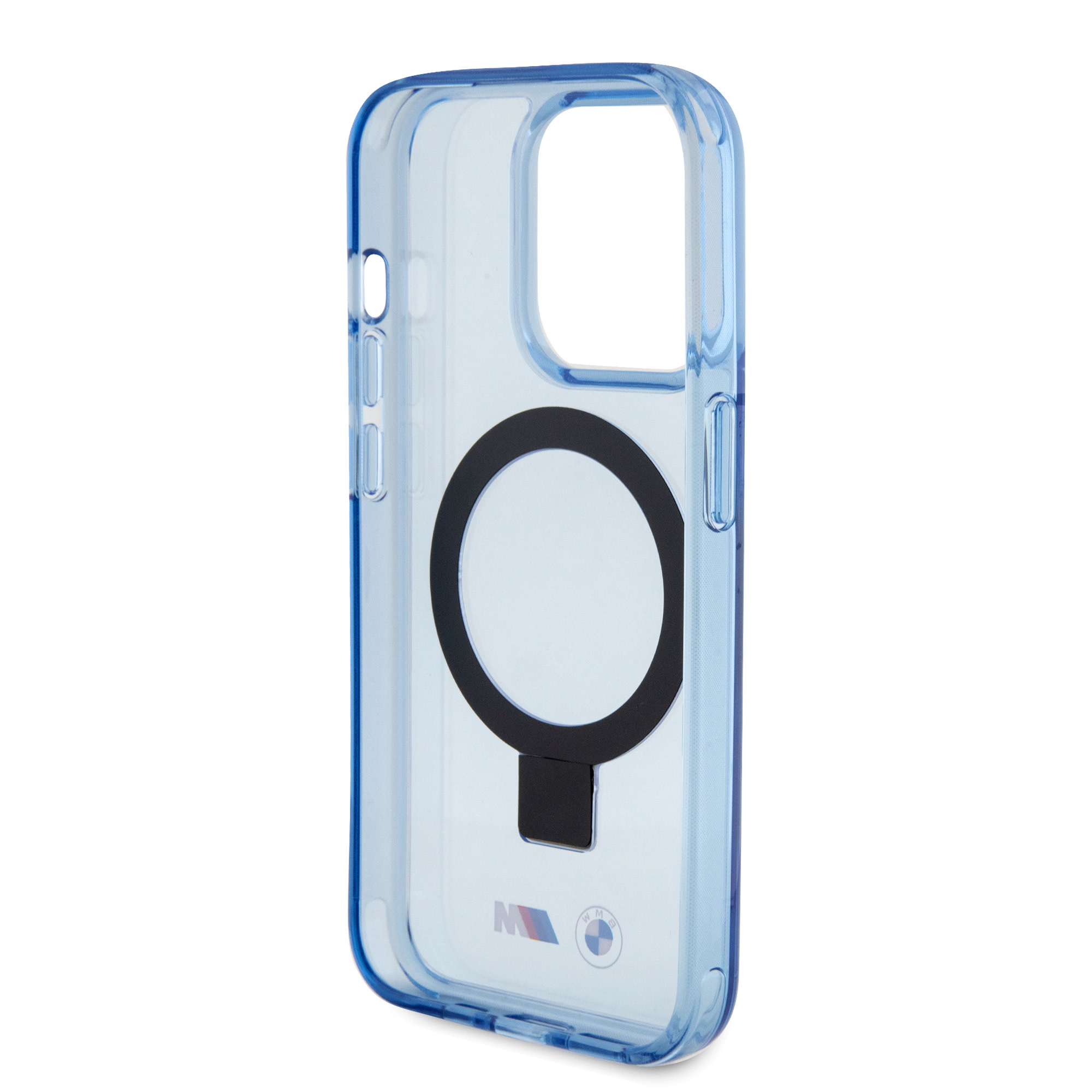 BMW iPhone 15 Pro hoesje - Magsafe - IML Ring Stand - Blauw - detail 6