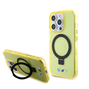 BMW iPhone 15 Pro hoesje - Magsafe - IML Ring Stand - Geel - productfoto