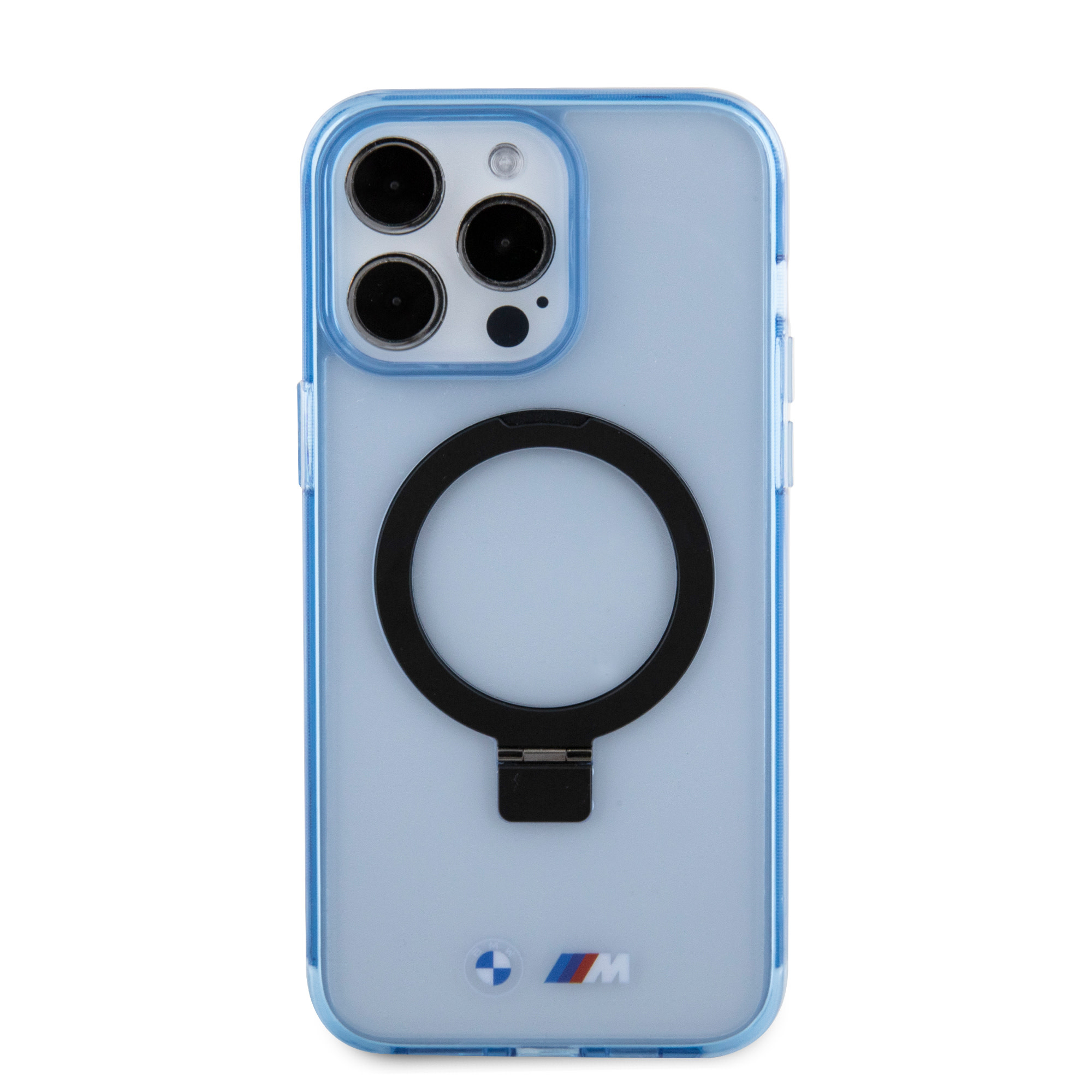 BMW iPhone 15 Pro Max hoesje - Magsafe - IML Ring Stand - Blauw - detail 2