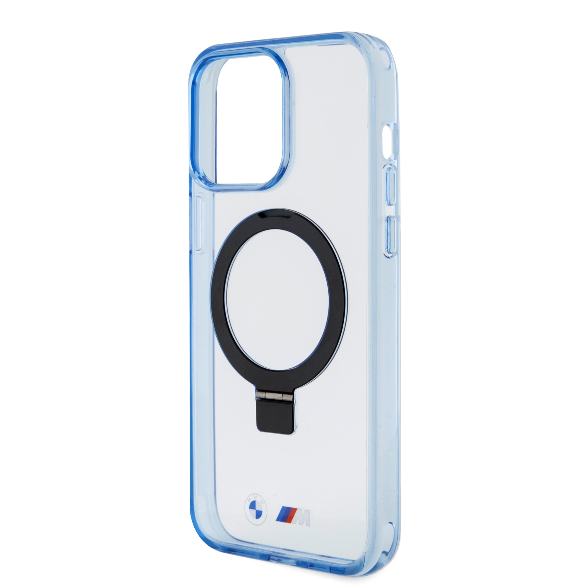 BMW iPhone 15 Pro Max hoesje - Magsafe - IML Ring Stand - Blauw - detail 4