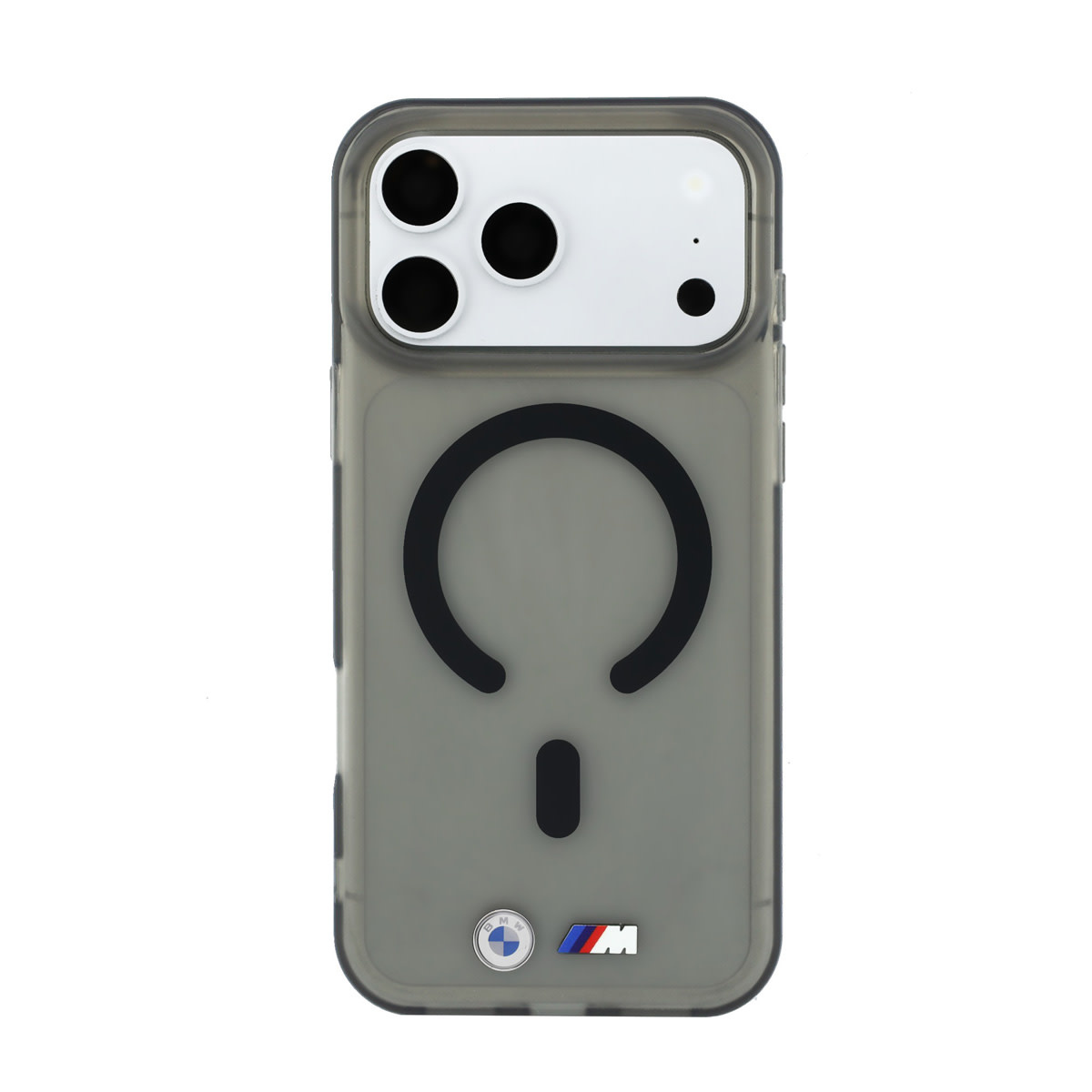 BMW iPhone 18 Pro / iPhone 17 Pro hoesje MagSafe - IML - frosted finish - hard shell - metal logos Zwart - detail 3