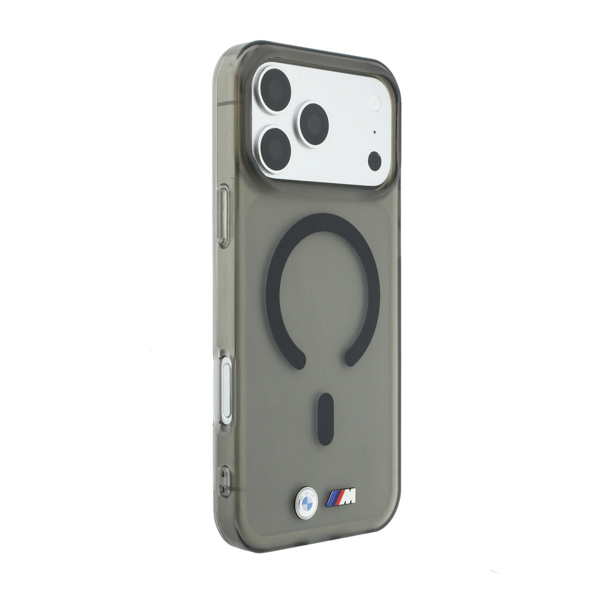 BMW iPhone 18 Pro / iPhone 17 Pro hoesje MagSafe - IML - frosted finish - hard shell - metal logos Zwart - detail 2