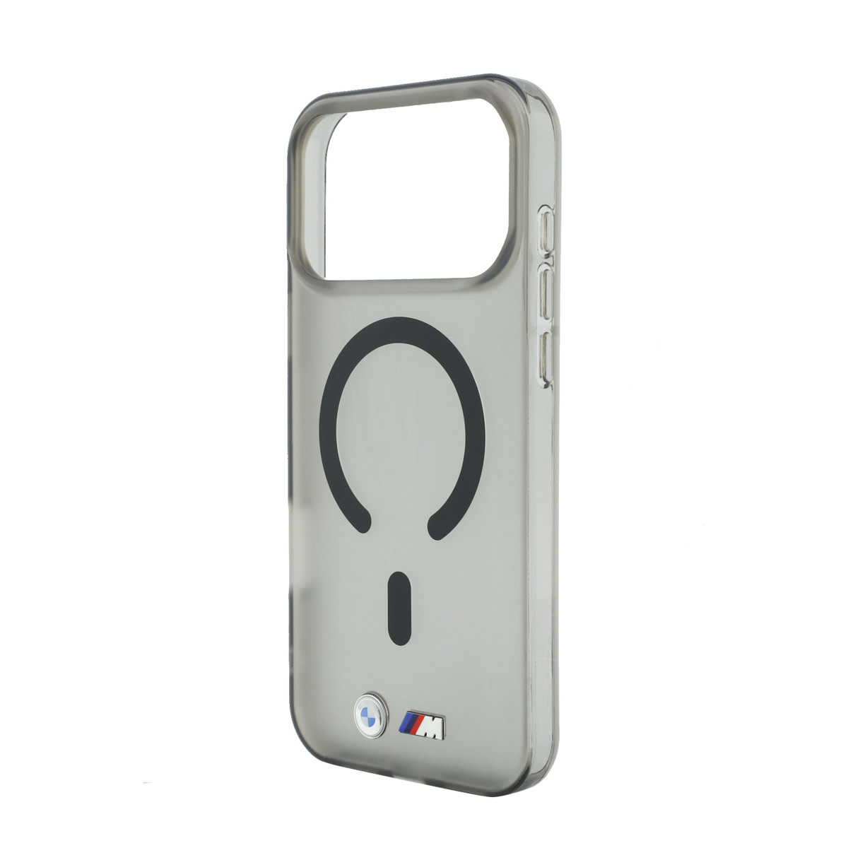 BMW iPhone 18 Pro / iPhone 17 Pro hoesje MagSafe - IML - frosted finish - hard shell - metal logos Zwart - detail 6