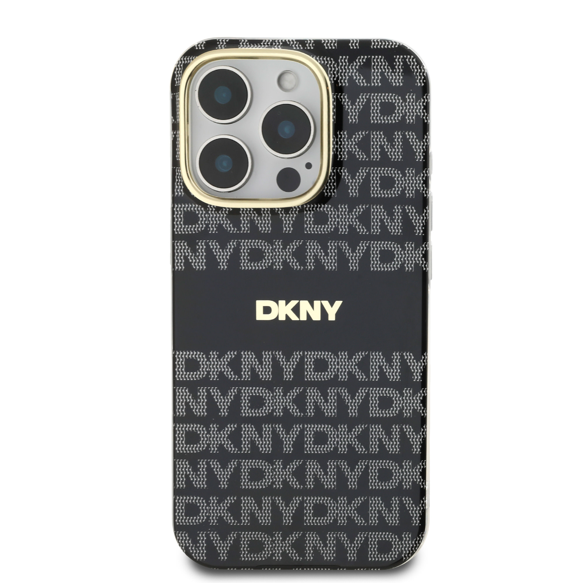 DKNY iPhone 16 Pro hoesje PC/TPU Repeat Pattern Tonal Stripe Magsafe - Zwart - detail 2