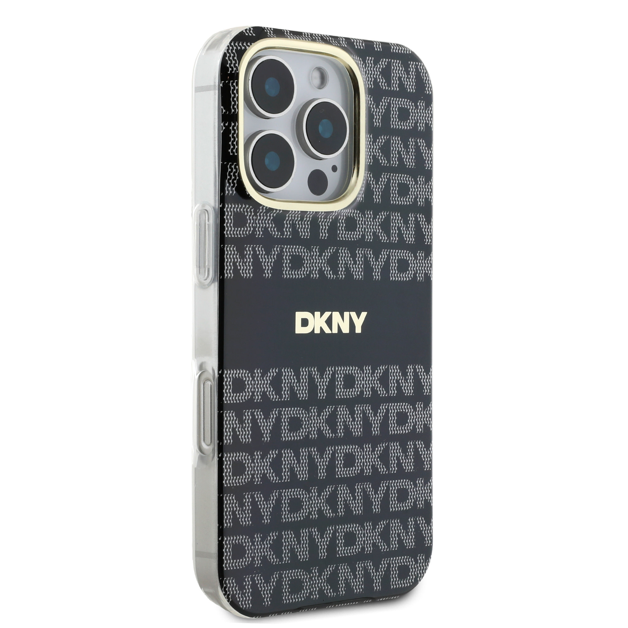 DKNY iPhone 16 Pro hoesje PC/TPU Repeat Pattern Tonal Stripe Magsafe - Zwart - detail 3