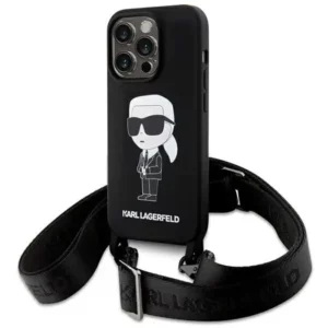 Karl Lagerfeld iPhone 15 Plus & 14 Plus hoesje IKONIK CROSSBODY - Zwart - productfoto