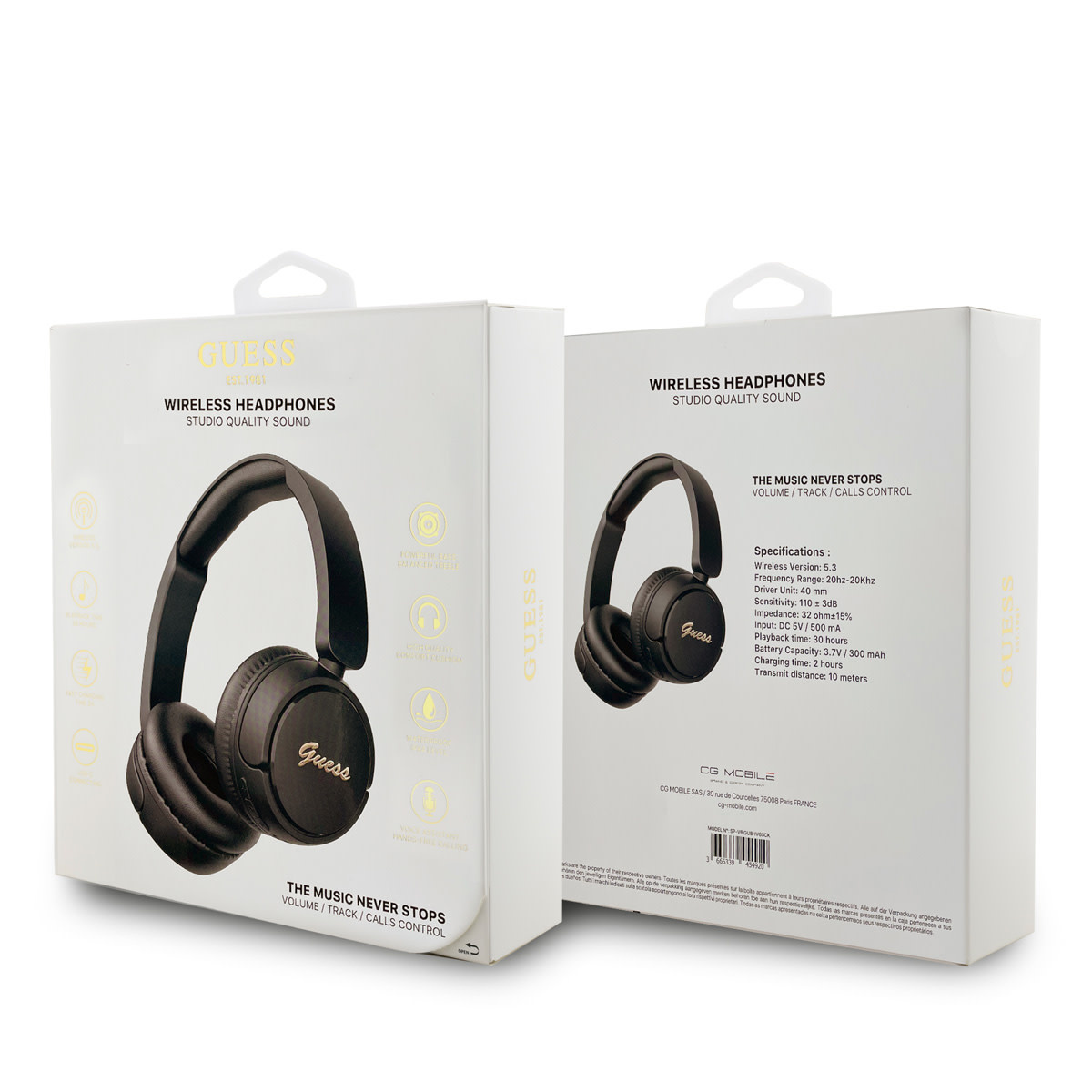 GUESS Bluetooth-koptelefoon - Metal Logo Script - Zwart - detail 3