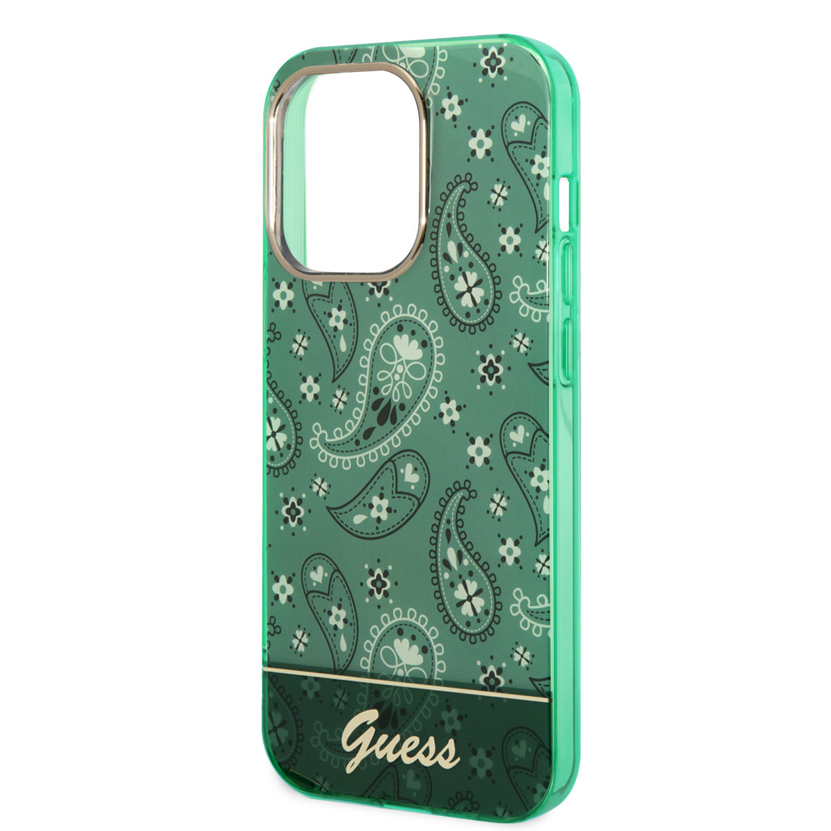 GUESS iPhone 14 Pro hoesje - Paisley Collectie - Groen - detail 4
