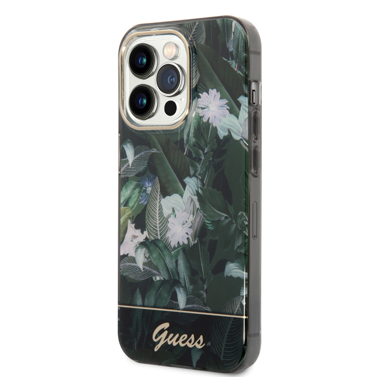 GUESS iPhone 14 Pro hoesje - Jungle Collectie - Groen - detail 1