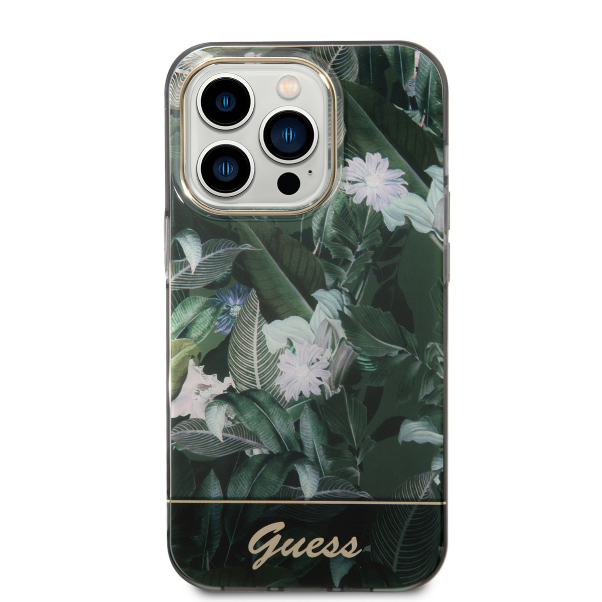 GUESS iPhone 14 Pro hoesje - Jungle Collectie - Groen - detail 2