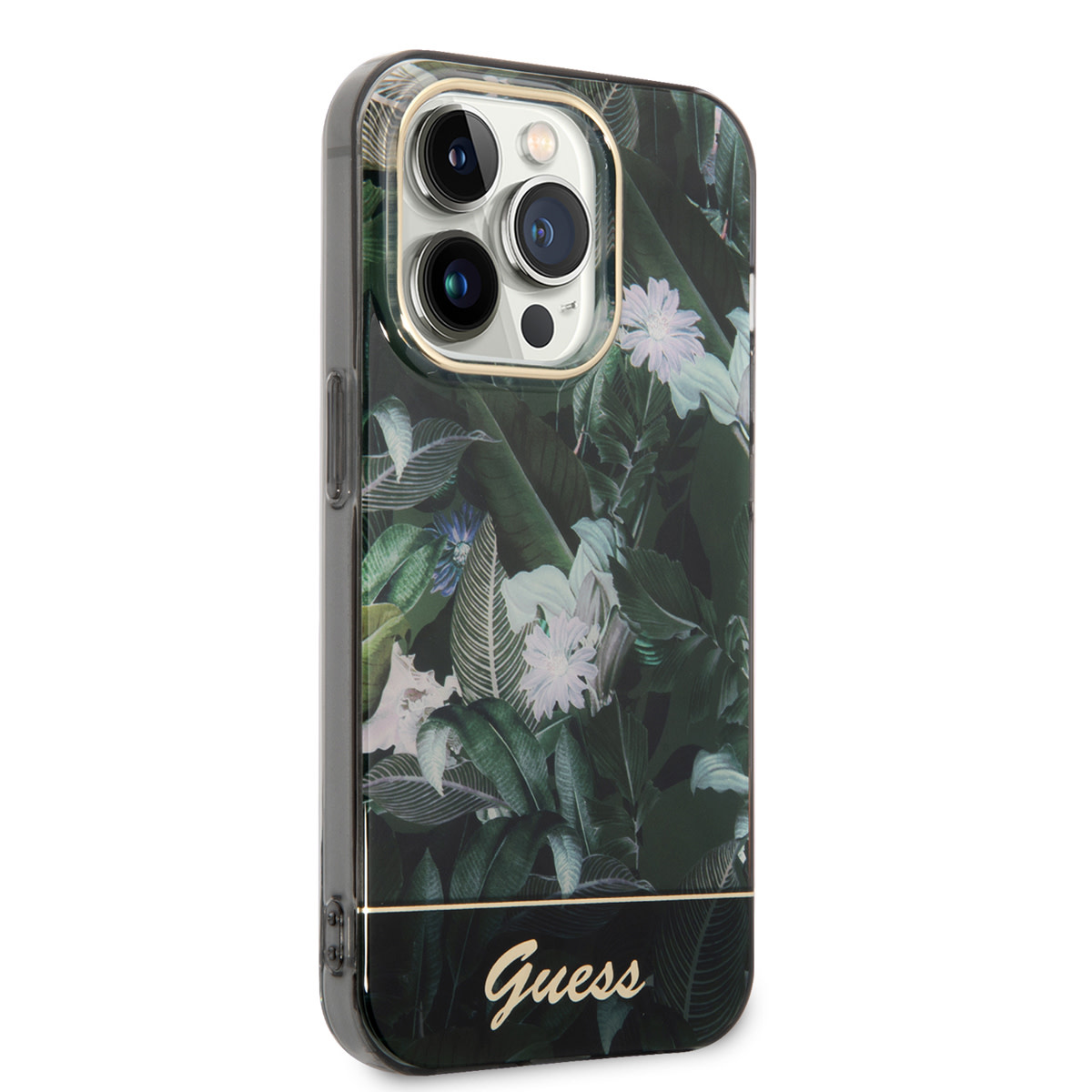GUESS iPhone 14 Pro hoesje - Jungle Collectie - Groen - detail 3