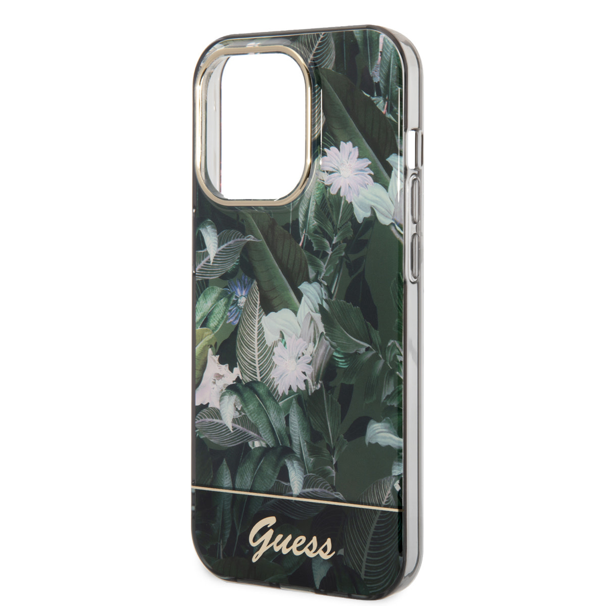 GUESS iPhone 14 Pro hoesje - Jungle Collectie - Groen - detail 4
