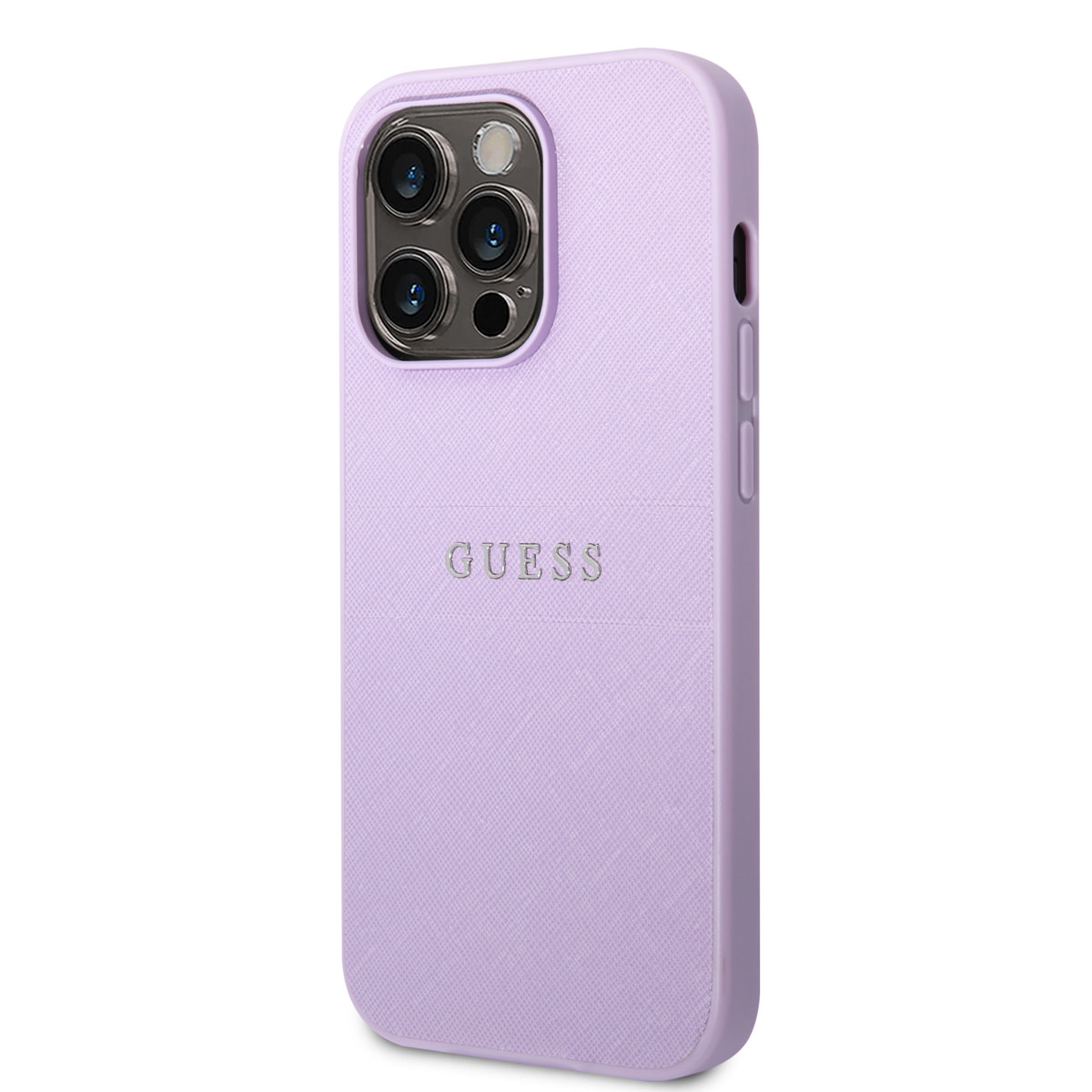 GUESS iPhone 14 Pro hoesje - Saffiano - Paars - detail 1