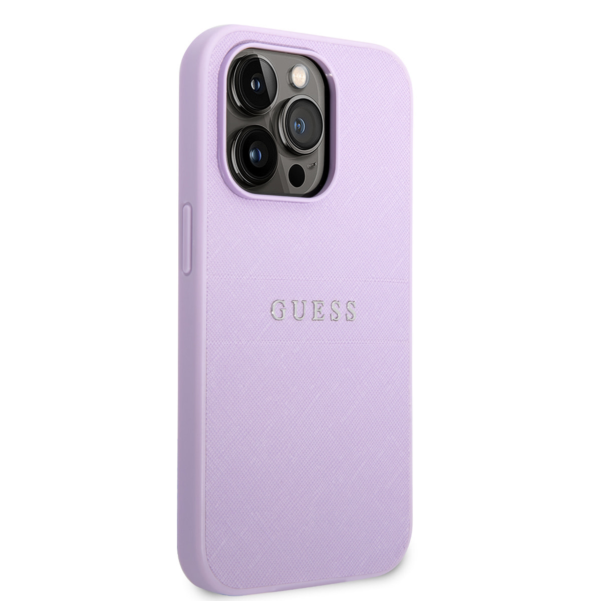 GUESS iPhone 14 Pro hoesje - Saffiano - Paars - detail 3