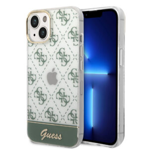 GUESS iPhone 14 Plus hoesje - 4G Pattern Script - Groen - productfoto