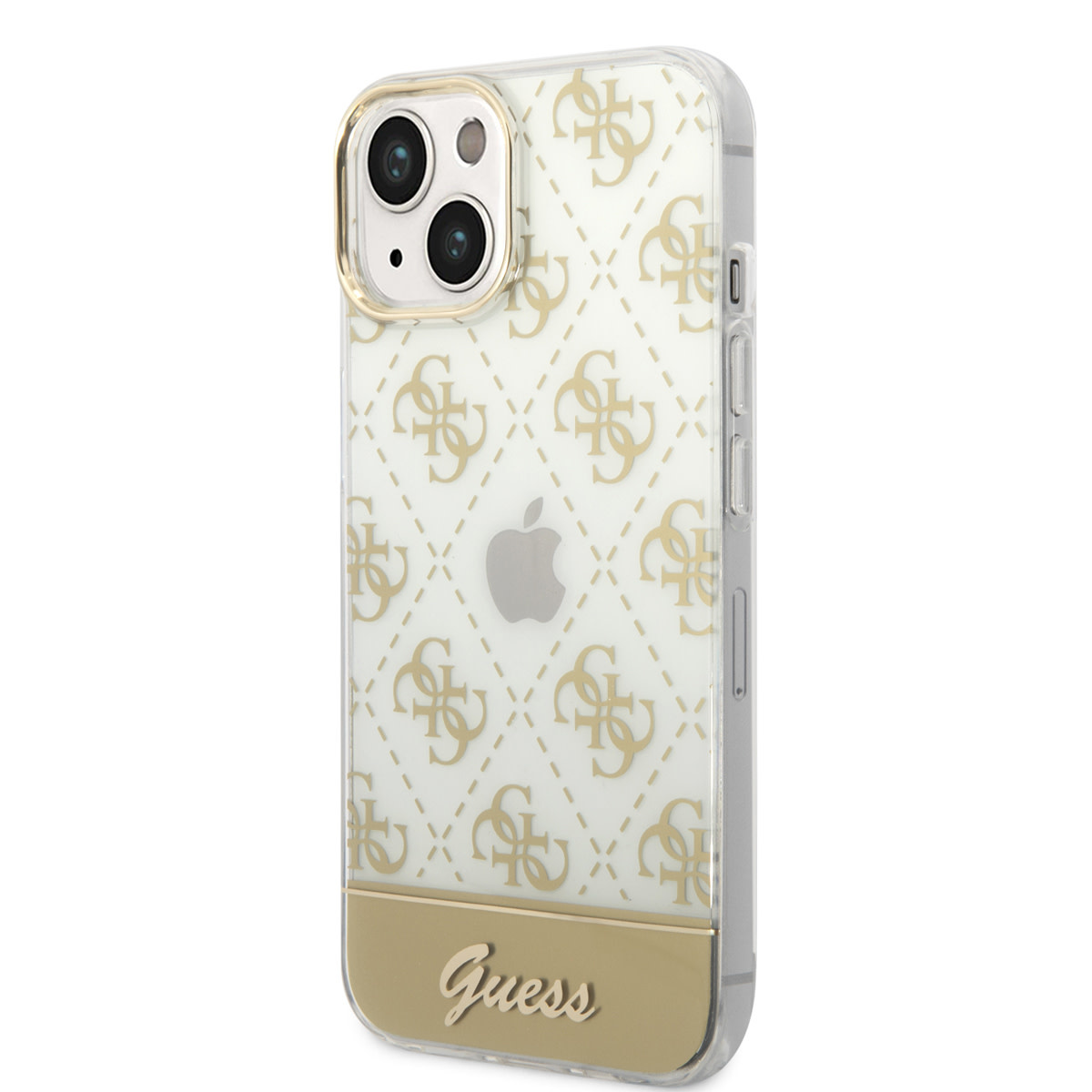 GUESS iPhone 14 Plus hoesje - 4G Pattern Script - Goud - detail 1