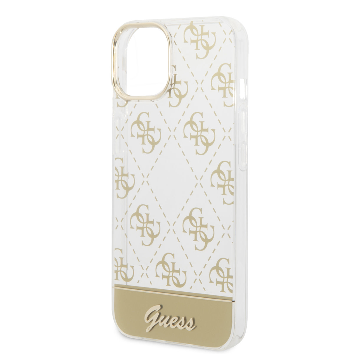 GUESS iPhone 14 Plus hoesje - 4G Pattern Script - Goud - detail 4